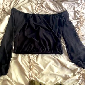 Black cropped top